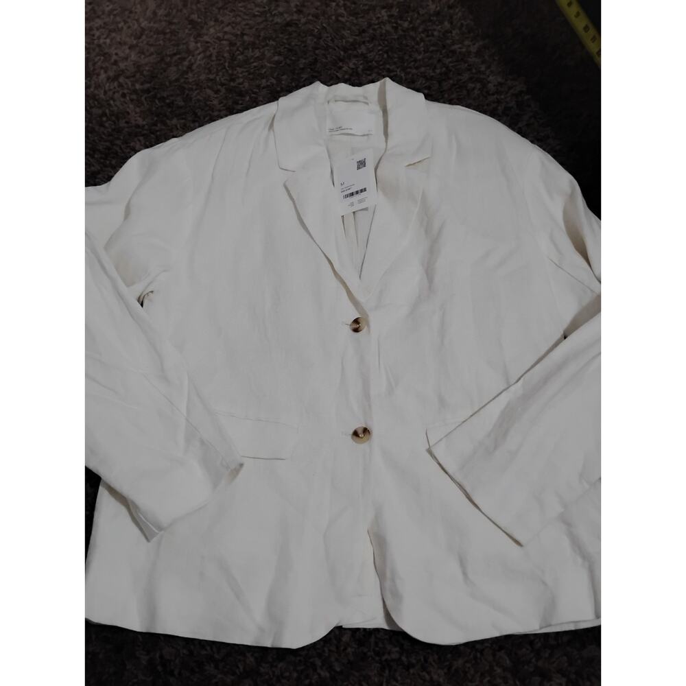 OAK + FORT Cream Lightweight Blazer